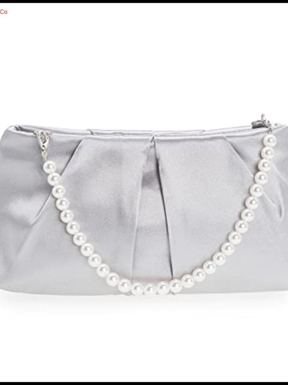 Pleated Satin Evening Clutch Wedding Party Formal Purse with Chain Strap